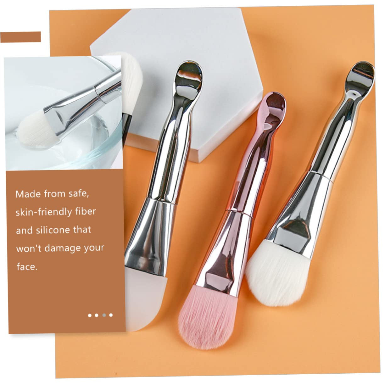 3Pcs Mask Brush Make up Spatula Tool Make up Brush Spa Applicator Brush Cosmetic Spatula Mask Tools Face Care Tools Cream Applicator Stick Makeup Applicator Make up Kit