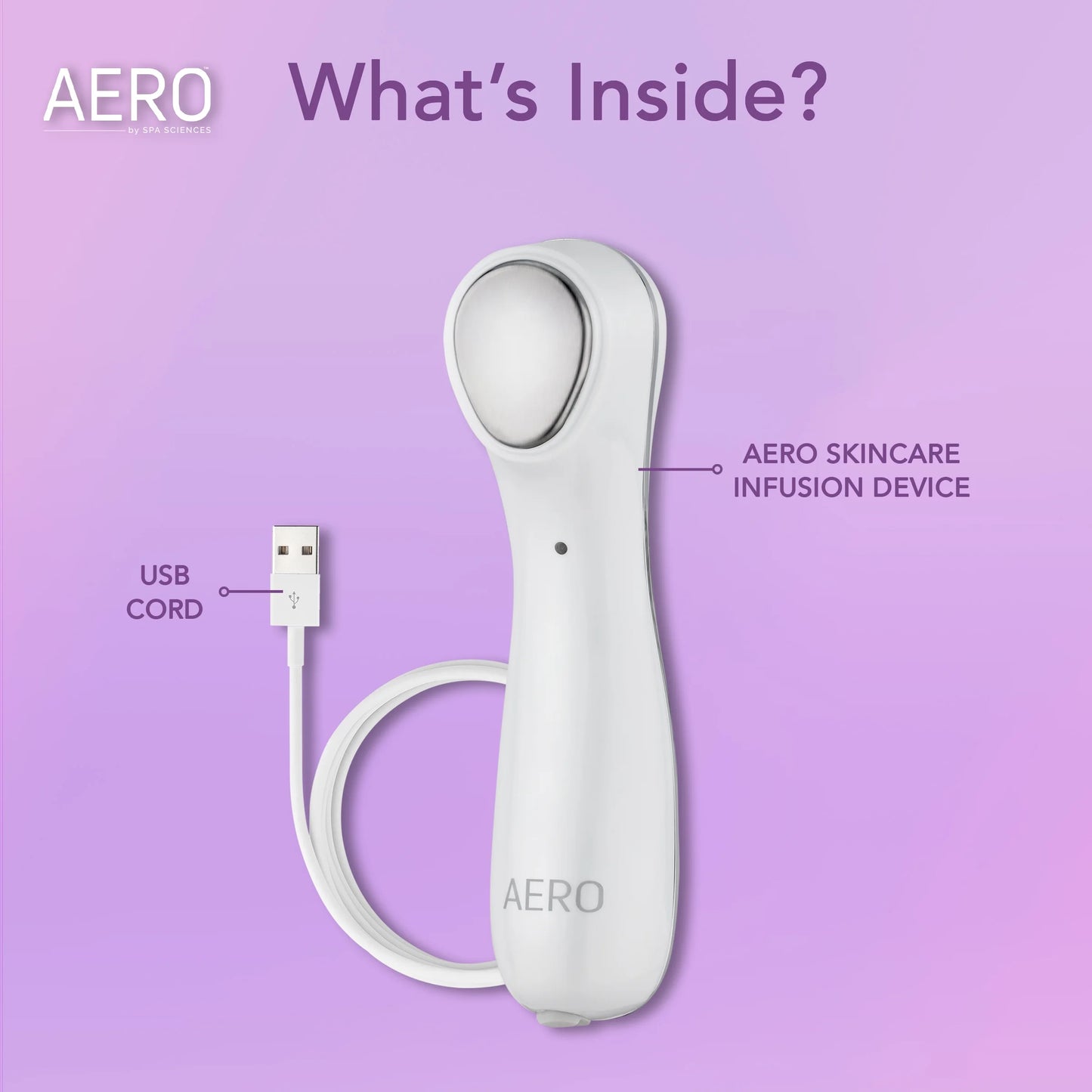 AERO, 3-In-1 Skincare Infusion Device for Anti-Aging and Maximum Skincare Absorption – White