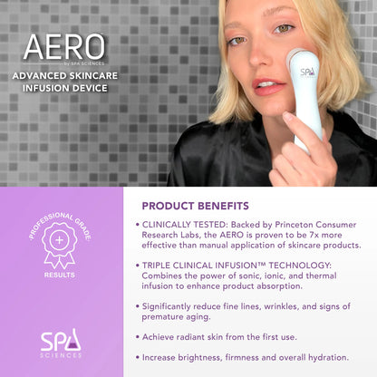 AERO, 3-In-1 Skincare Infusion Device for Anti-Aging and Maximum Skincare Absorption – White