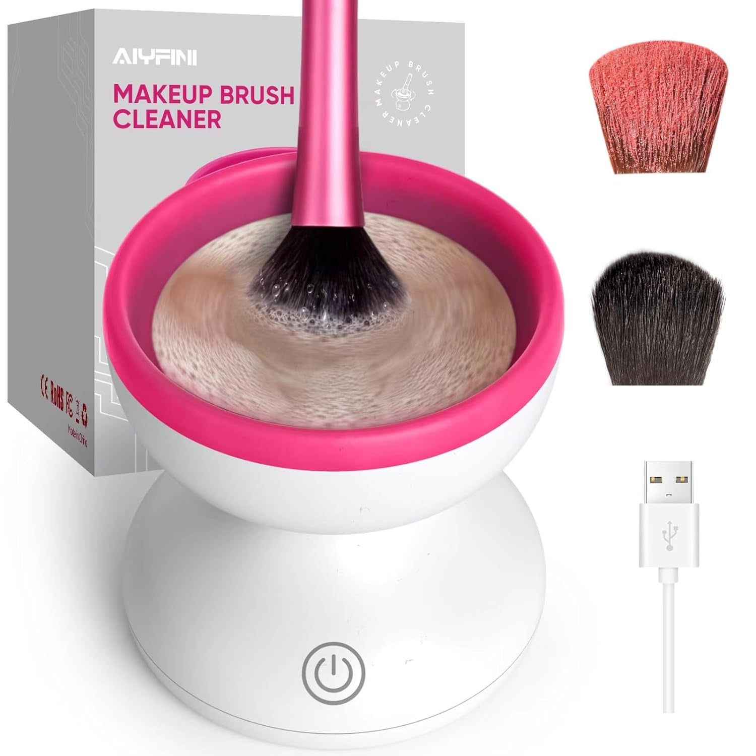 Makeup Brush Cleaner Machine-Professional Electric Make up Brushes Cleaner Cleanser Solution for Kabuki Foundation Liquid Powder Face Makeup Self Tanner Brush,Gifts for Women Stocking Stuffers