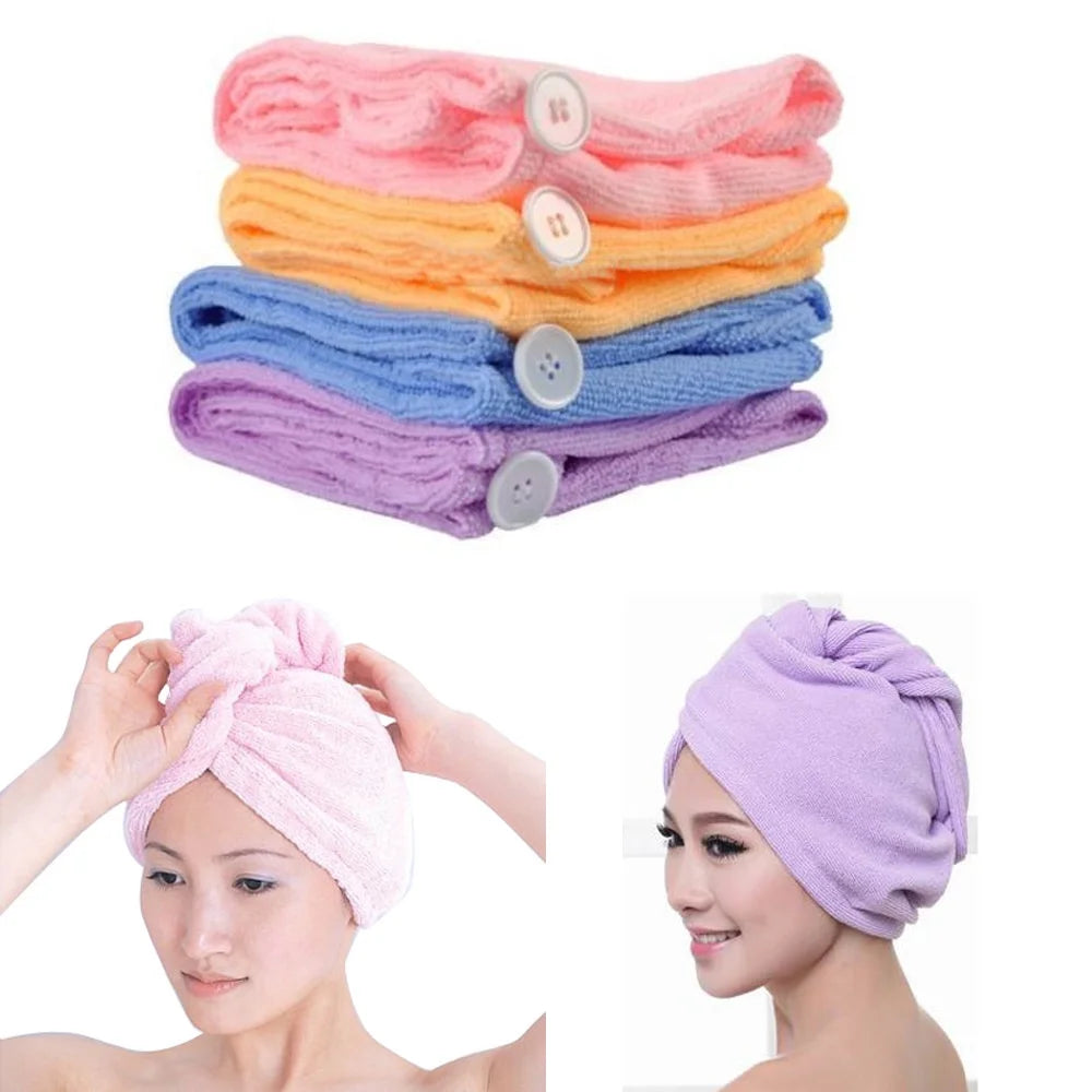 2 Quick Dry Twist Hair Turban Towel Microfiber Hair Wraps Bath Towel Cap Hat Spa