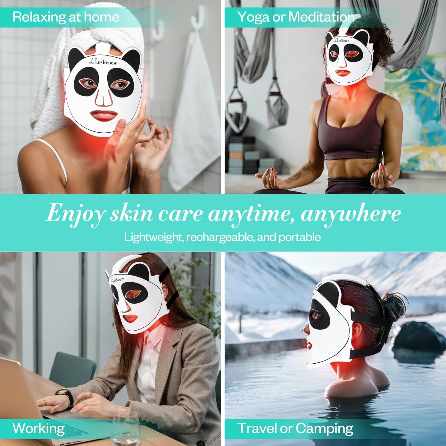 Red Light Therapy Mask for Face, 7 Colors LED Face Mask Light Therapy, Infrared Red Light Therapy Mask, Upgraded with Ice Pack Facial Led Mask Skincare at Home and Travel