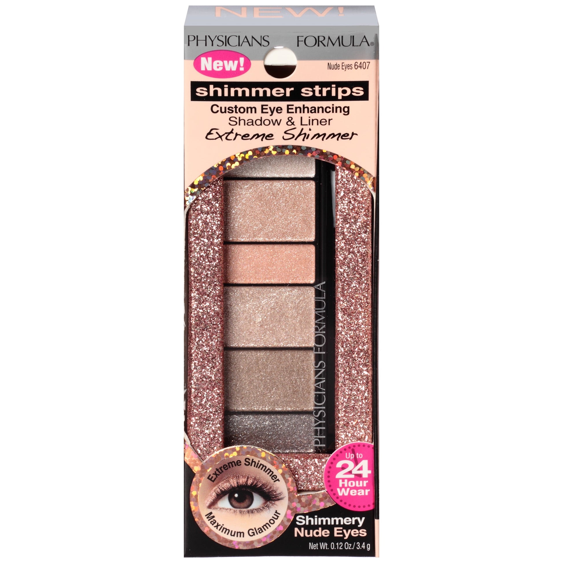 Shimmer Strips Eyeshadow, Eye Shadow Palette & Liner, Nude Eyes, 0.26 Oz