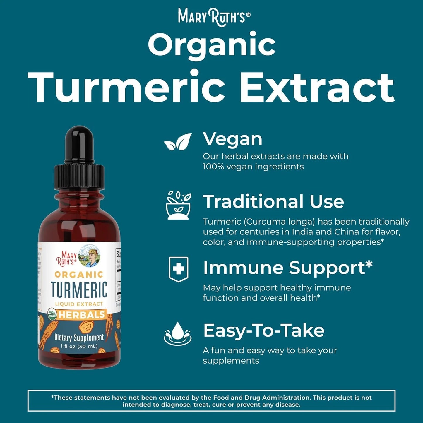 Organic Turmeric Root Liquid Herbals, 1 Oz