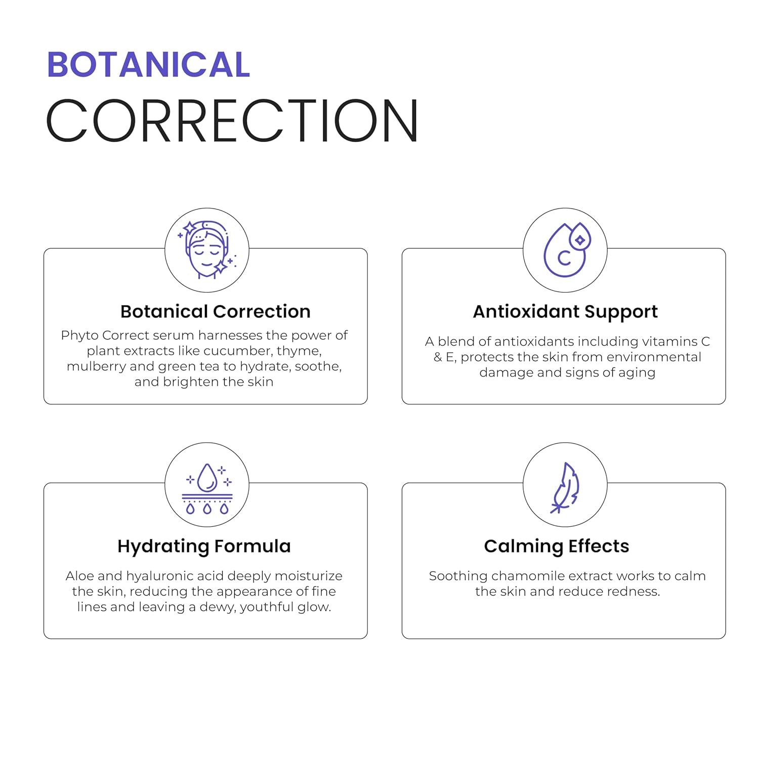 Phytocorrect Face Serum Lightweight Phyto Serum Facial Skin Hydration Sensitive Skincare with Hyaluronic Acid Bisabol Ageing Skin Care