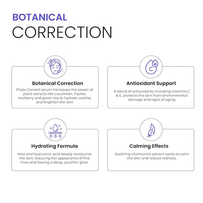 Phytocorrect Face Serum Lightweight Phyto Serum Facial Skin Hydration Sensitive Skincare with Hyaluronic Acid Bisabol Ageing Skin Care