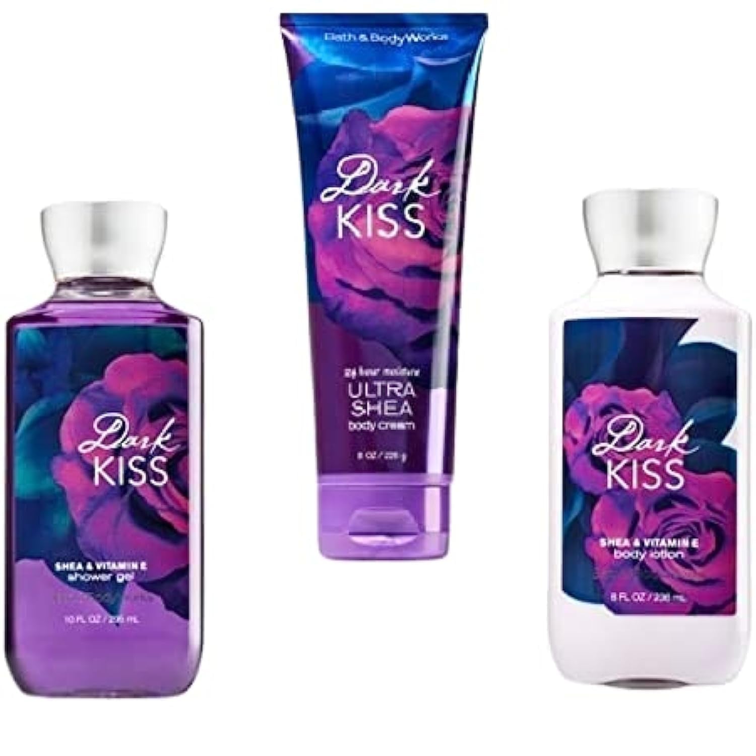 Bath and Body Works Dark Kiss Shower Gel Gift Sets for Women 10 Oz 2 Pack (Dark Kiss)