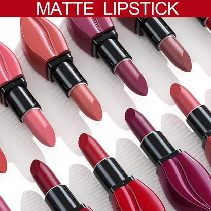 Matte Red Lipstick for Women, Moisturizing Velvet Lipsticks, Long Lasting Smudge-Proof Lip Stick, Light Bright Labiales Matte Lipstick Lip Stain High Pigmented Dark Makeup Lip Gloss (#01)