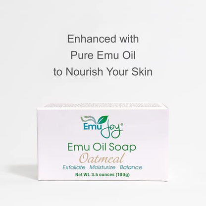 Soap | Emu Oil-Oatmeal Exfoliate | Moisturize | Helpful in Controlling Red, Dry, Itchy Skin | All Natural Ingredients | One Solution for Whole Family