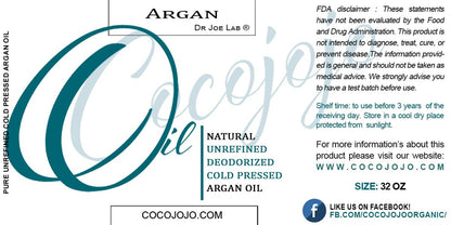 Argan Oil Deodorized, Argan Oil for Hair, Hair Treatment Oils, Hair Oils, 100% Pure Argan Oil Organic, Argan Oil for Face, Unrefined Unscented Cold Pressed Extra Virgin - 32 Oz (Pack of 1)