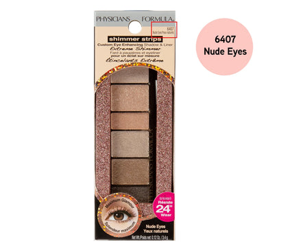 Shimmer Strips Eyeshadow, Eye Shadow Palette & Liner, Nude Eyes, 0.26 Oz