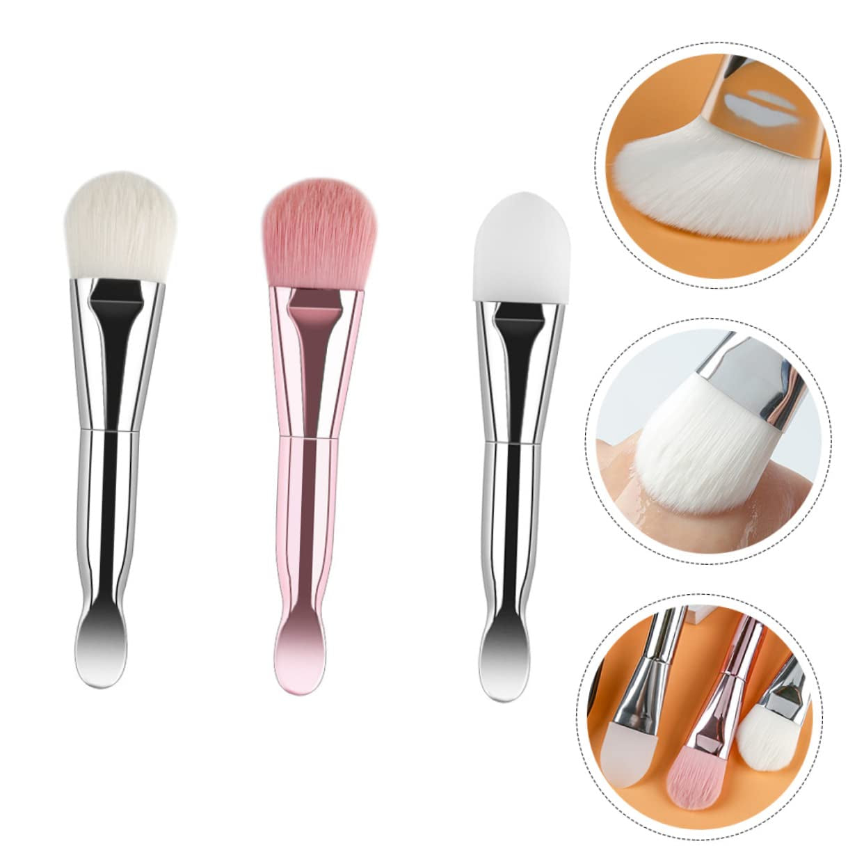 3Pcs Mask Brush Make up Spatula Tool Make up Brush Spa Applicator Brush Cosmetic Spatula Mask Tools Face Care Tools Cream Applicator Stick Makeup Applicator Make up Kit