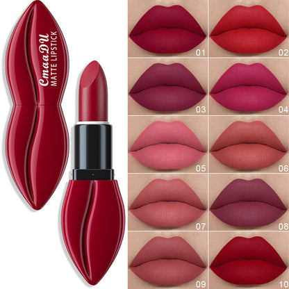 Matte Red Lipstick for Women, Moisturizing Velvet Lipsticks, Long Lasting Smudge-Proof Lip Stick, Light Bright Labiales Matte Lipstick Lip Stain High Pigmented Dark Makeup Lip Gloss (#01)