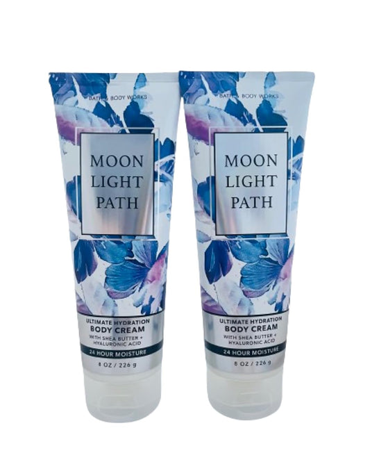 Bath and Body Works Gift Set of of 2 - 8 Oz Body Cream - (Moon Light Path)