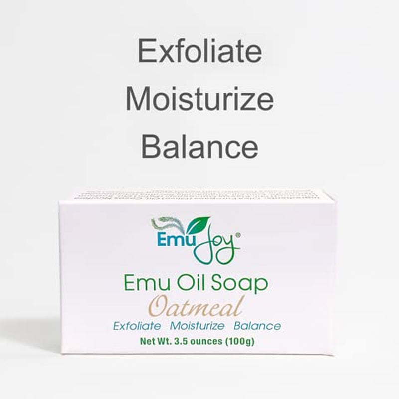 Soap | Emu Oil-Oatmeal Exfoliate | Moisturize | Helpful in Controlling Red, Dry, Itchy Skin | All Natural Ingredients | One Solution for Whole Family