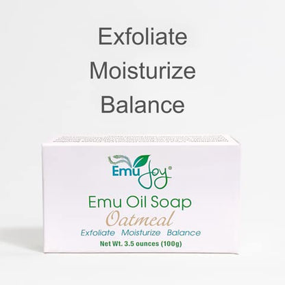 Soap | Emu Oil-Oatmeal Exfoliate | Moisturize | Helpful in Controlling Red, Dry, Itchy Skin | All Natural Ingredients | One Solution for Whole Family