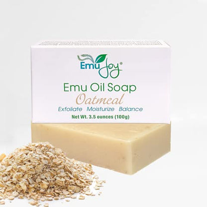 Soap | Emu Oil-Oatmeal Exfoliate | Moisturize | Helpful in Controlling Red, Dry, Itchy Skin | All Natural Ingredients | One Solution for Whole Family